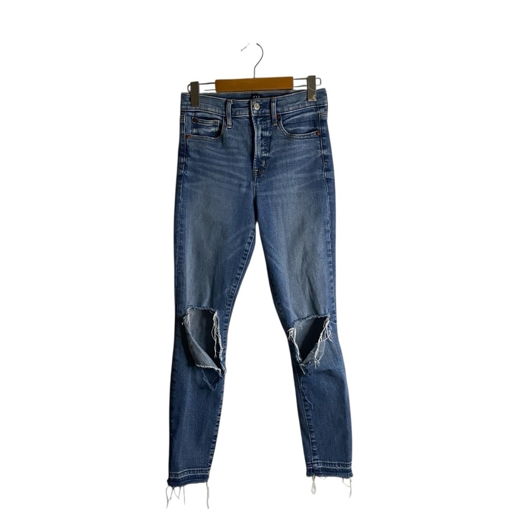 Gap Women's Indigo True Skinny Distressed High Waisted Denim Jean